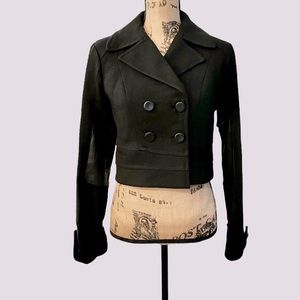 Cynthia Steffe leather patch crop jacket